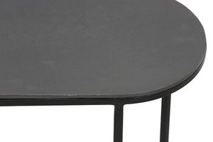 set of 2 black metal side table