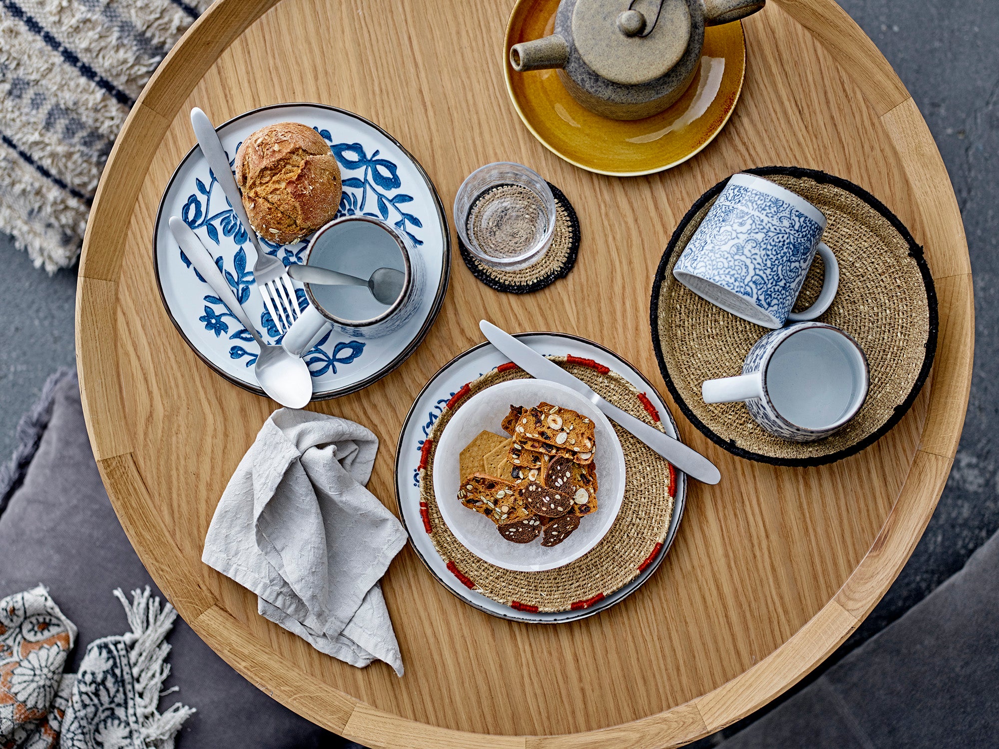 Blue & White Ceramic Dinner Tableware Plates