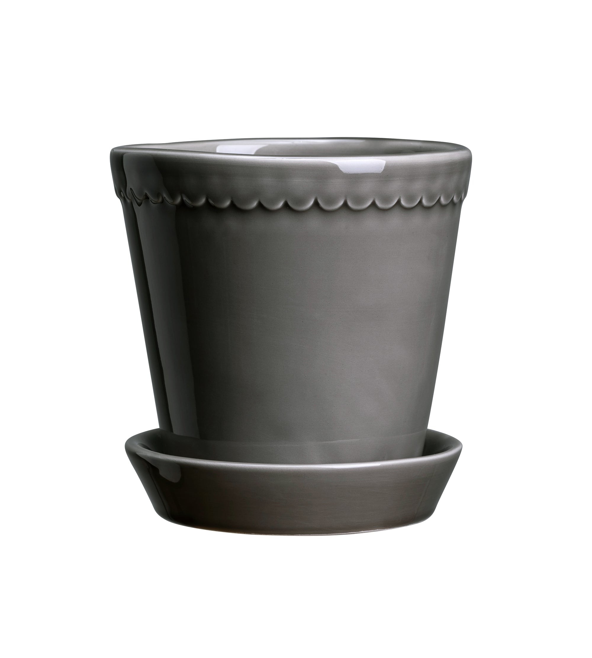 Helena Plant Pot, Pearl Grey