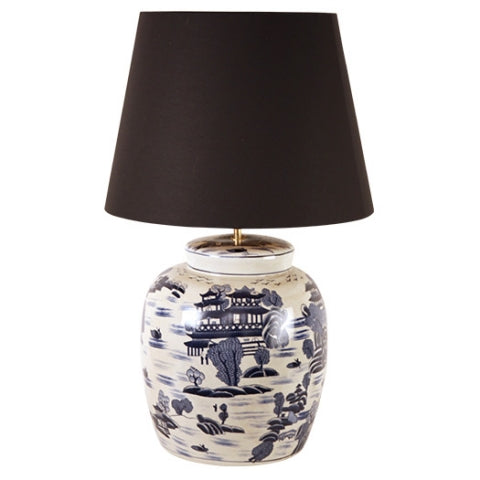 Blue and White Asian Ginger Jar Ceramic Porcelain Table Lamp Homeware House Decor