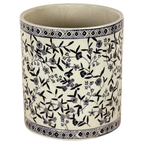 Blue and White Asian Floral Ceramic Porcelain Plant Pot planter Homeware House Decor