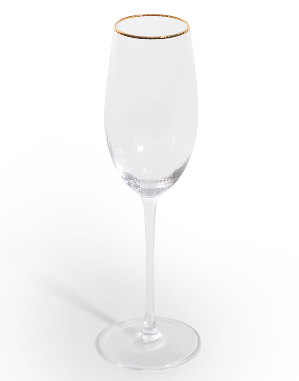 Ribbed Gold Rim Champagne Flutes