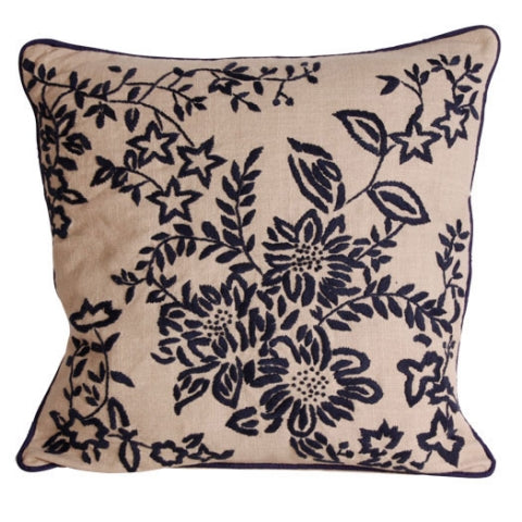 Blue and White embroidered cushion 45x45