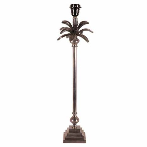 Silver Nickel palm tree table lamp black