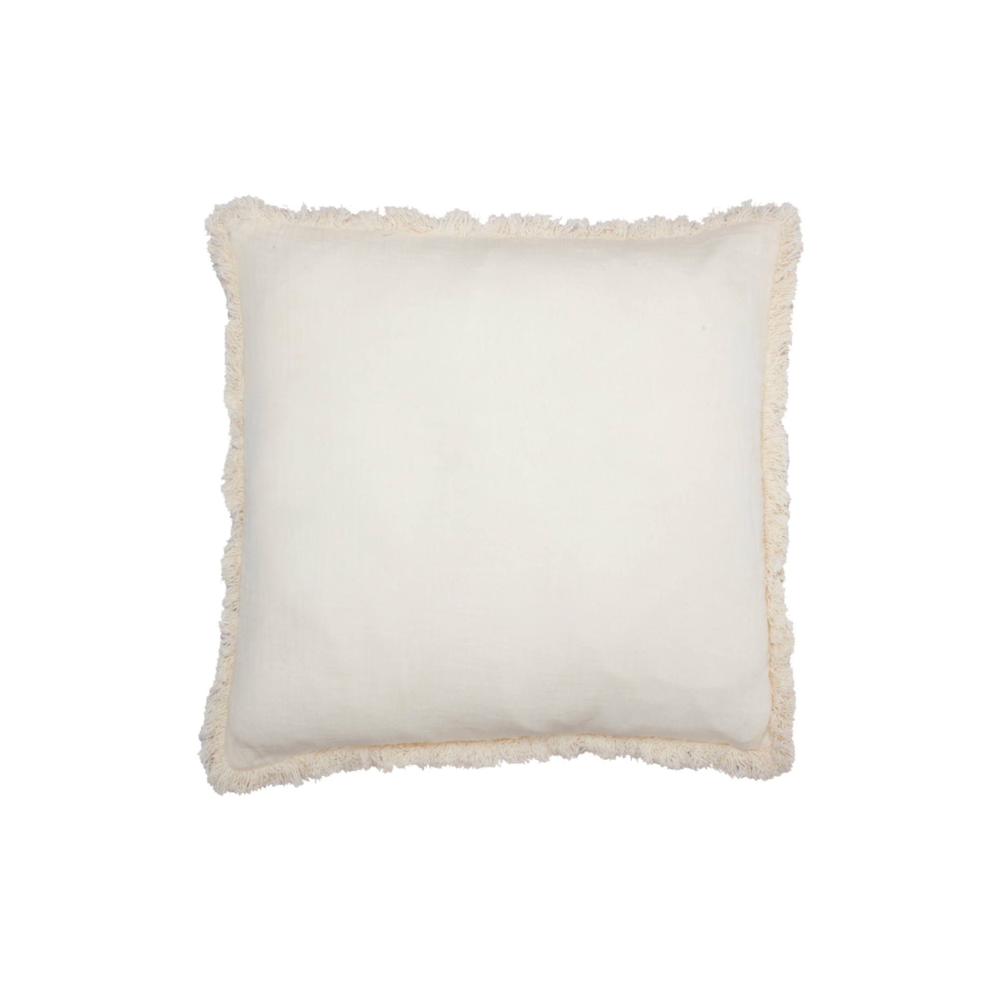 Cream Fringe Linen Cushion