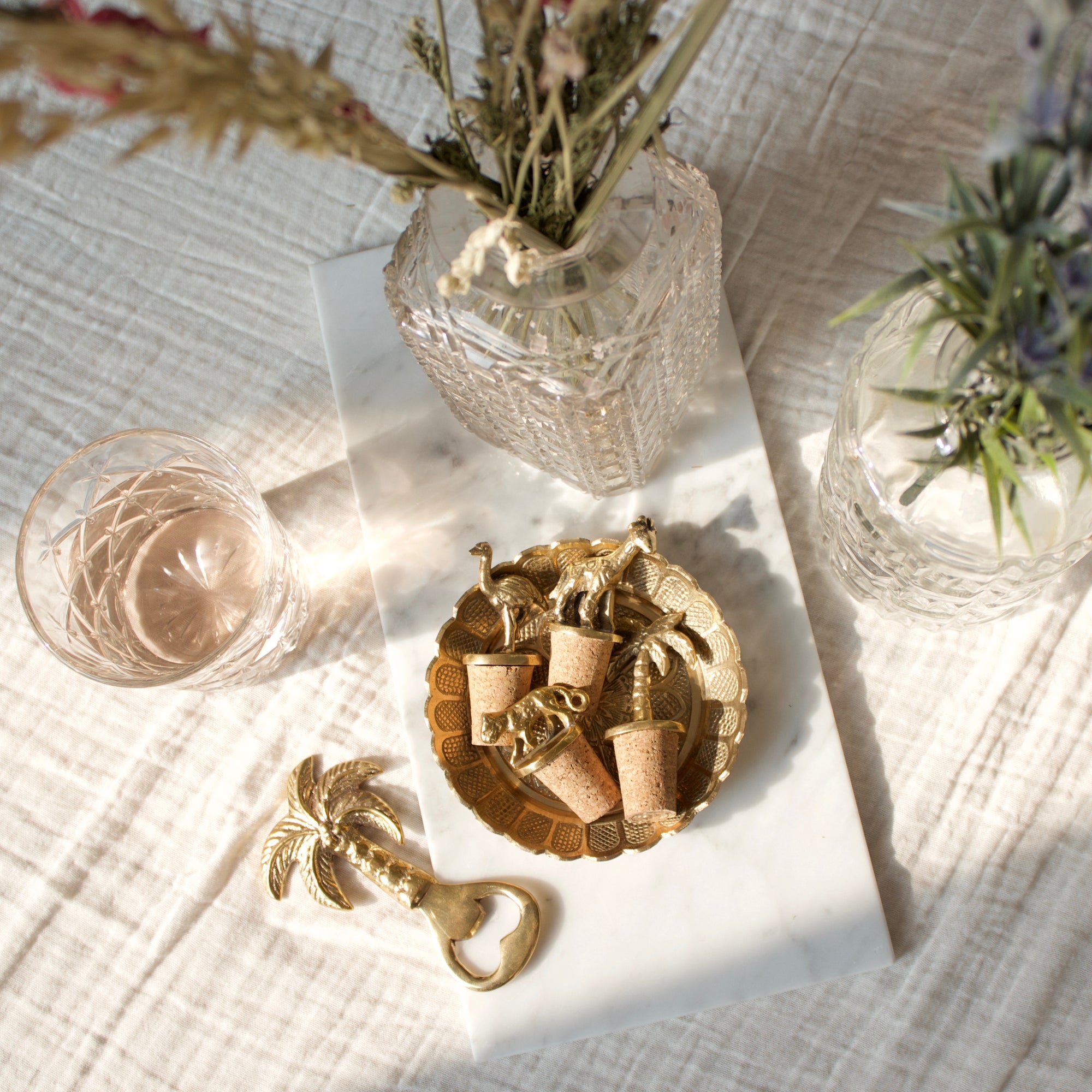 A La handmade flower brass bowl