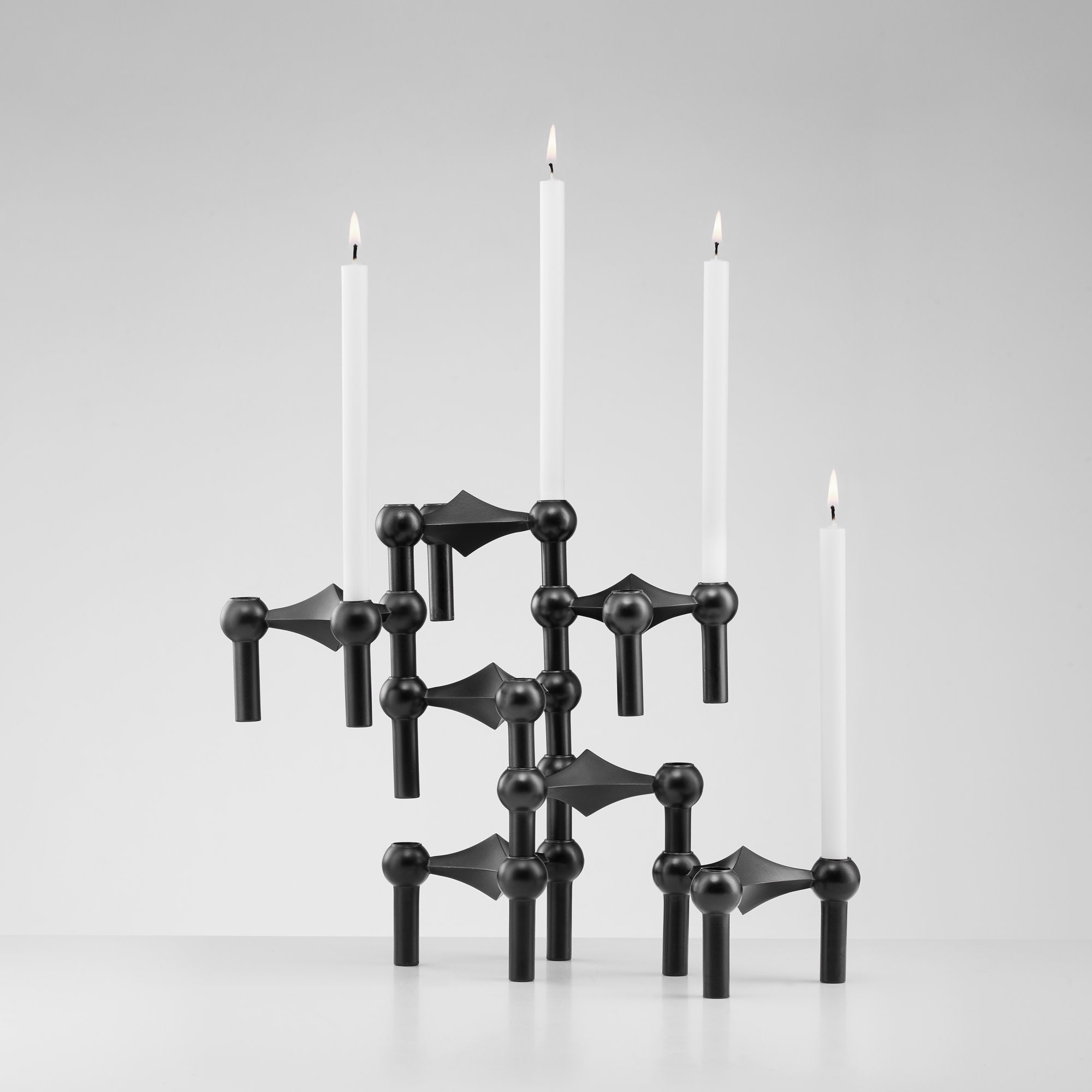 Stoff Nagel black matte candle holder