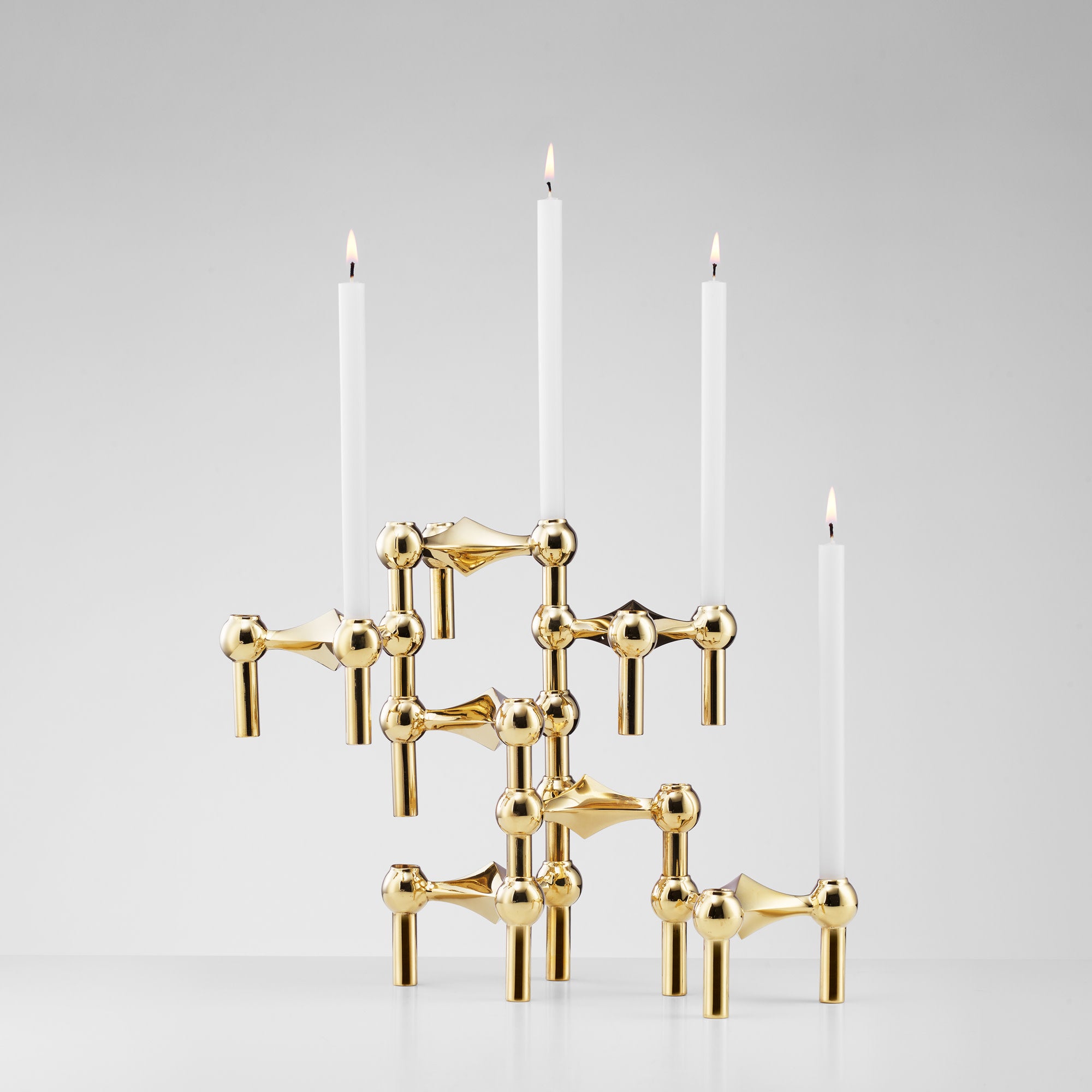 Stoff Nagel gold brass candle holder