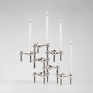 Stoff Nagel silver chrome candle holder