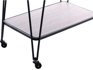 Black Metal Glass Trolley Industrial