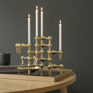 Stoff Nagel gold brass candle holder