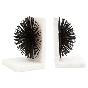 Mirano Set Of Two Starburst White Bookends