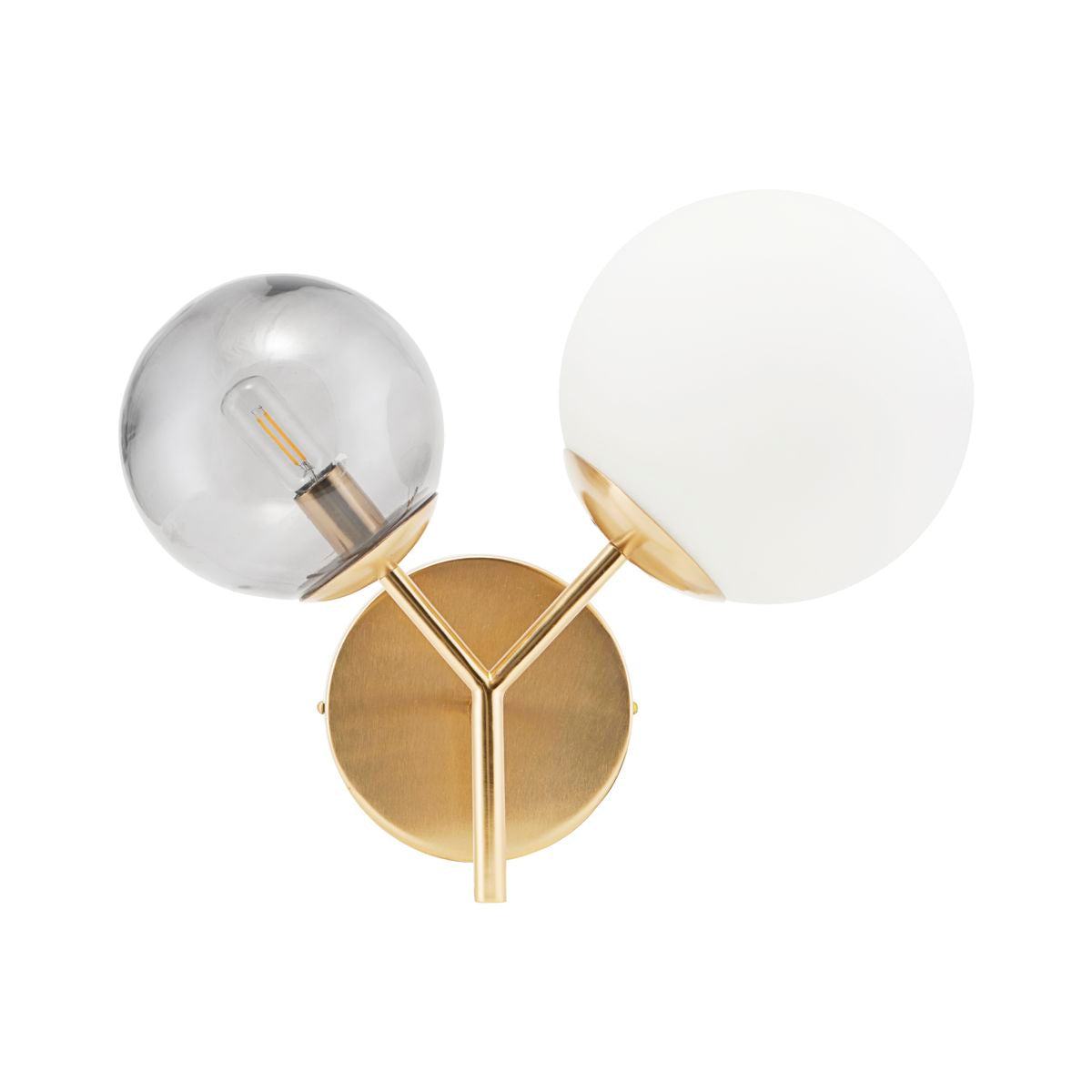 House Doctor gold white two globe wall lamp