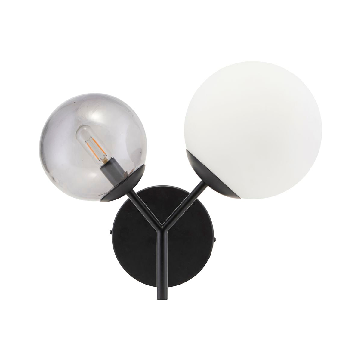 House Doctor black grey two globe wall lamp
