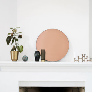 House Doctor rose gold round wall mirror
